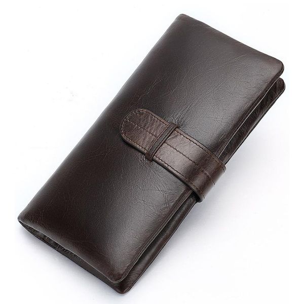 

wallets billetera larga de cuero genuino para hombre, tarjetero alta calidad, monedero clÃ¡sico, negocios antirrobo con c, Red;black