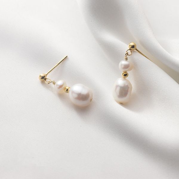 

korean baroque pearl earrings simple irregular fashion women, Silver