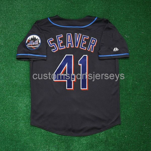 

men women youth embroidery tom seaver black jersey all sizes