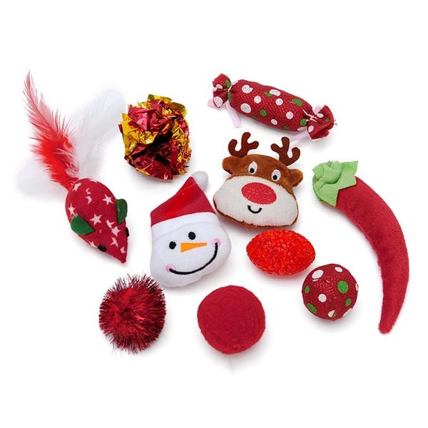 

cat toys christmas stocking gifts set, for indoor cats interactive kitten and