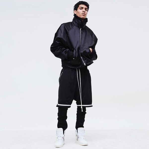 

men's basketball shorts zipper casual pants loose in summer polyester cotton regular pockets knee length, White;black