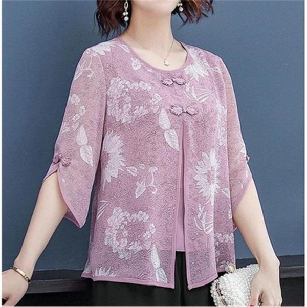 

summer style chiffon blouses shirts lady casual half sleeve o-neck blusas 2021 korean fashion women spring women's &, White