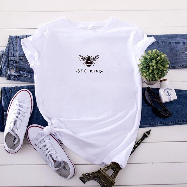 

women's t-shirt plus size tshirt s-3xl cartoon tee kind print women t shirt cotton short sleeve ladies summer basic shirts, White