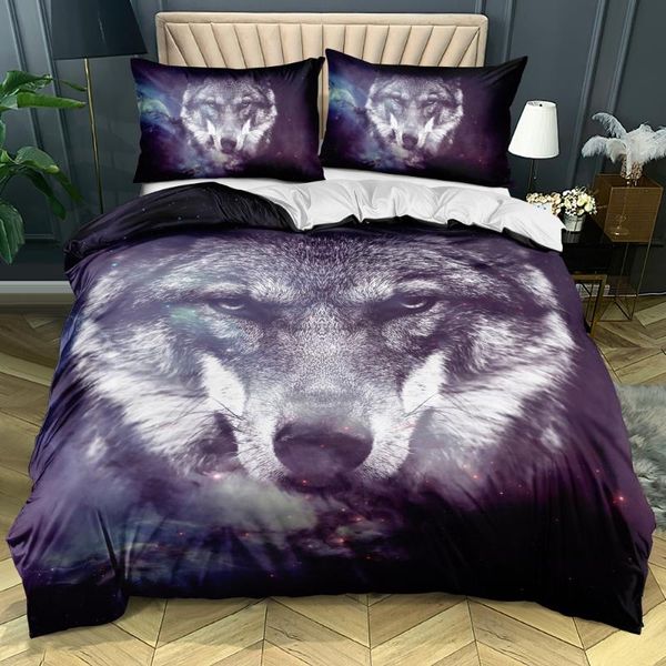 

bedding sets 3d white bed linen design wolf duvet cover pillow sham king  super twin full size 160*200cm animal bedclothes