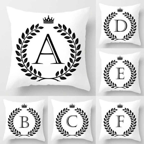 

cushion/decorative pillow ywzn 26 letters cushion cover black and white english alphabet throw case decorative pillowcase
