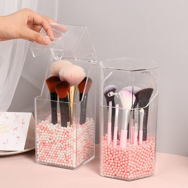 

storage boxes & bins acrylic makeup brush holder organizer cosmetic lipstick pencil container transparent box