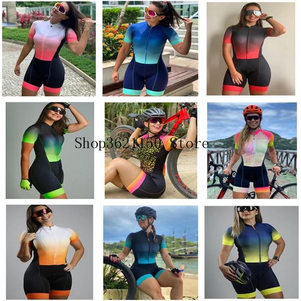 

racing sets 2021 pro women's triathlon short cycling jersey skinsuit maillot ropa ciclismo bicycle mujer bike clothes go jumpsuit, Black;blue