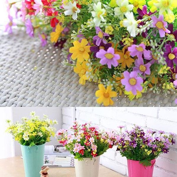 

decorative flowers & wreaths wholesale-1 bouquet 28 heads fake artificial silk flower home wedding decoration christmas gift 6liw