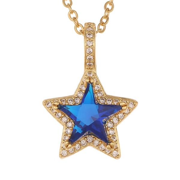 

pendant necklaces yeyulin copper zircon crystal rhinestone star necklace for women gold chain fashion jewelry gift, Silver