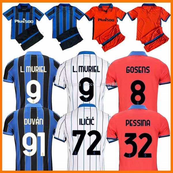 

2021-22 a soccer jersey gomez talanta 21 22 .muriel ilicic de roon duvan muriel ata bc bergamasca pessina gosens maglia da calcio men kids, Black;yellow