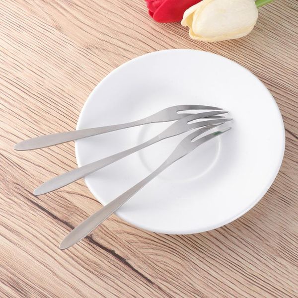 

forks 6pcs stainless steel cocktail fruit cake dessert