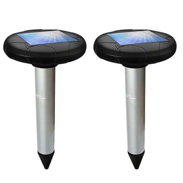 

pest control 2pcs solar ultrasonic repeller sonic mole vole snake rodent repellent powered mouse rat