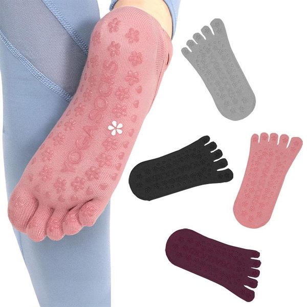 

resistance bands autumn and winter antiskid five finger socks fit well without strangulation female professional pilates indoor fitness gyms