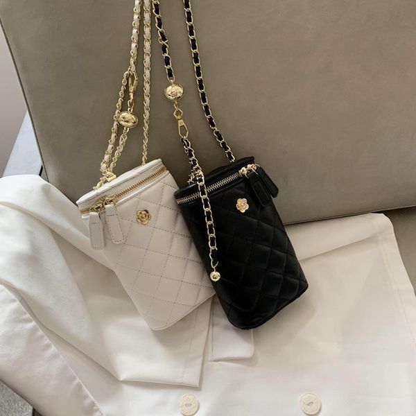 

embroidered small square bag korean fashion shoulder fragrance box chain messenger duffel bags