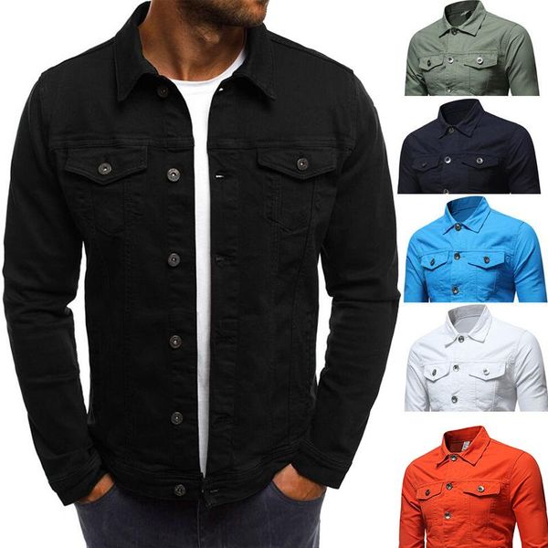 

men's jackets for men casual solid color lapel single-breasted jacket spring autumn fashion streetwear slim cardigan thin coats, Black;brown