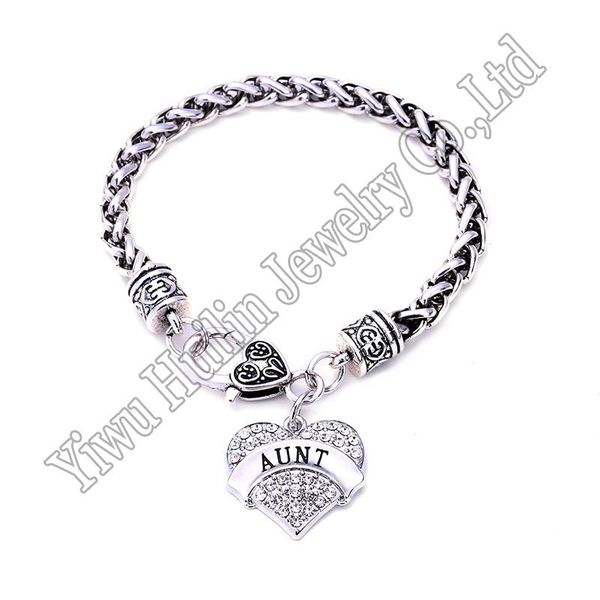 

charm bracelets aunt heart bracelet, Golden;silver