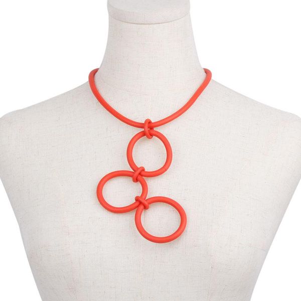 

pendant necklaces yd&ydbz multicolor circle necklace for women bohemia elasticity rubber jewelry clothes festival accessories, Silver