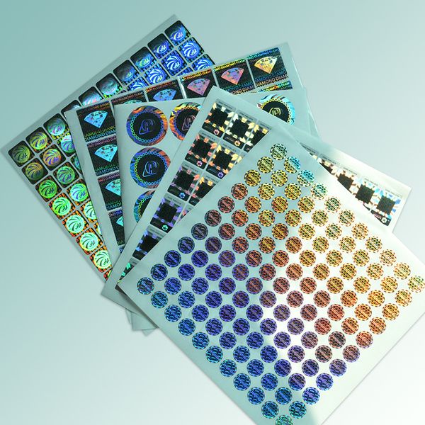 Maßgeschneiderte runde Hologramm-Etiketten, fälschungssichere Sicherheitsklebeaufkleber, bedruckter, fälschungssicherer, einmal verwendeter Aufkleber mit Farbwechsel