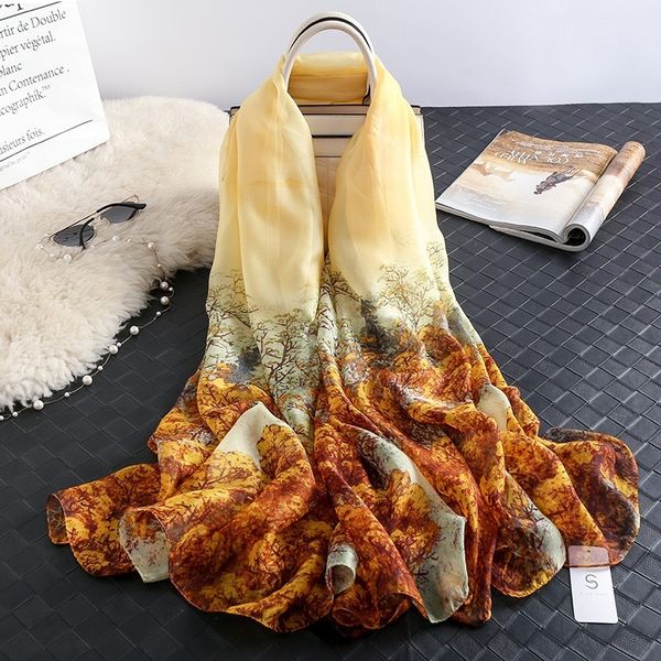 

2021 imitation silk yourou gauze scarf for outdoor tourism, Blue;gray