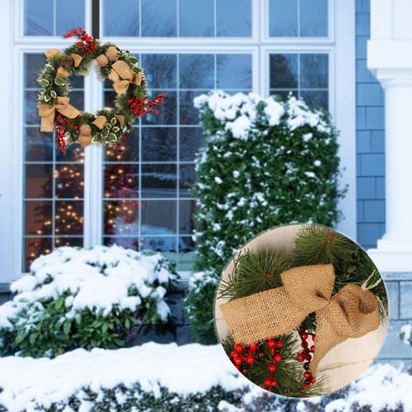 

decorative flowers & wreaths 40cm pinecone red berries garland wall hanging christmas wreath decoration for xmas party door ornament home de