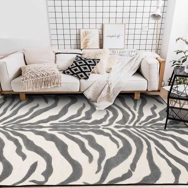 

carpets fashionable and modern european american gray white tiger skin pattern bedroom living room kitchen mat carpet customization