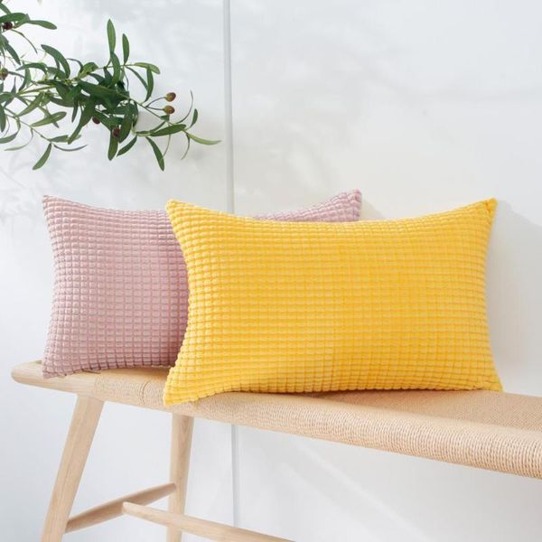 

cushion/decorative pillow cushion cover solid color throw corduroy cases home decoration for living room bed sofa seat chair soft bedding