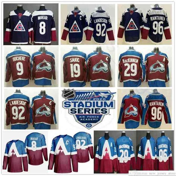

96 2020 stadium series colorado avalanche cale makar matt duchene nathan mackinnon gabriel landeskog mikko rantanen stitched ice hockey jers, Black