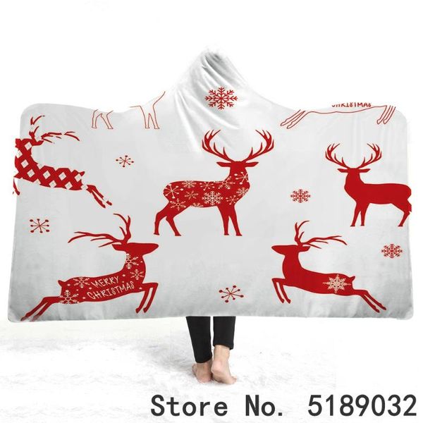 

blankets animals sherpa fleece blanket christmas gift sofa bed throw cartoon elk deer merry hooded
