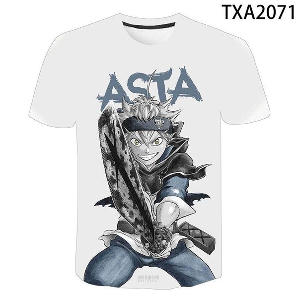 

men's t-shirts black clover t shirt men women children cool print 3d t-shirt summer casual boy girl kids short sleeve streetwear tee, White;black
