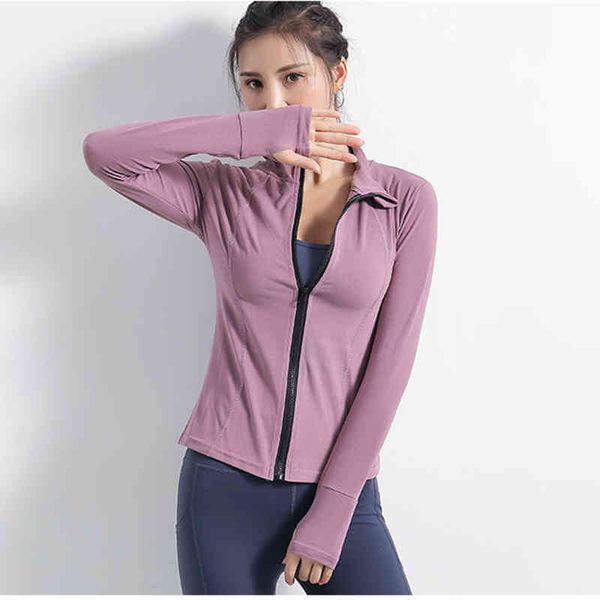 

women yoga sports coat long-sleeved jacket quick-drying breathable mesh stitching sports fitness running clothes