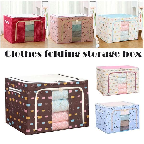 

storage bags oxford cloth steel frame box for clothes bed sheets blanket pillow shoe holder container organizer l23