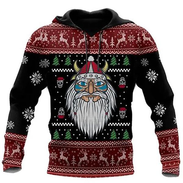 

men's hoodies & sweatshirts merry christmas satanic claus 3d printed fashion men thick pullover casual loose jacket tracksuit 4xl, Black