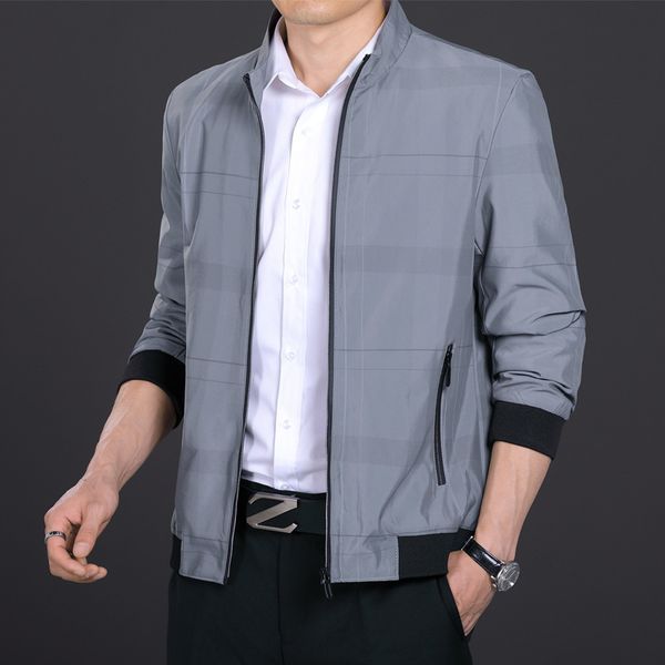 

jackets middle aged elderly et men's 2021 spring autumn light busins stand collar leisure middle-aged trend coat, Black;brown