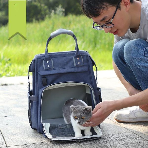 

cat carriers,crates & houses backpack portable cage small and medium size dog pet carrier light weight handbag breathable folding expansion