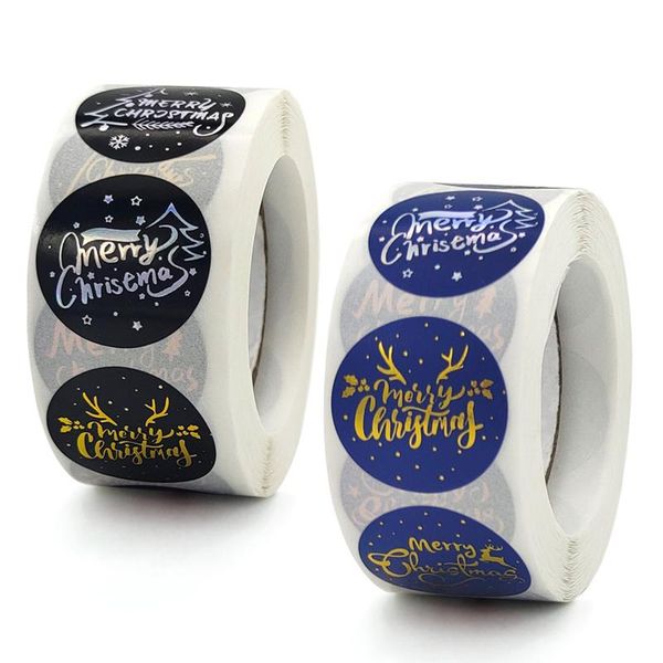 

gift wrap merry christmas stickers roll colorful 500pcs/ round seals for cards envelopes box