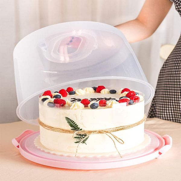 

kitchen storage & organization transparent portable cake box food fresh-keeping refrigerator fruits vegetables boxs holder cases