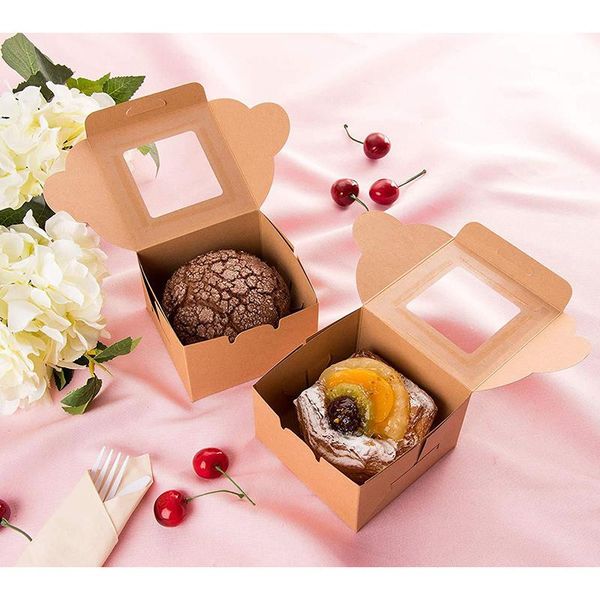 

gift wrap egg yolk cake packaging box window kraft paper for ye-