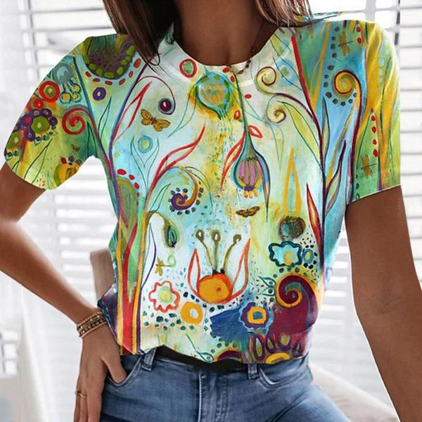 

women's t-shirt graphic tee shirts clothing plus size summer fashion women o neck flower print short sleeve casual loose t shirt #t2g, White
