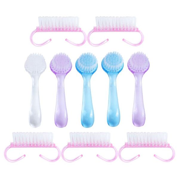 

nail brushes 10pcs cleaning brush manicure dust for home salon, Yellow