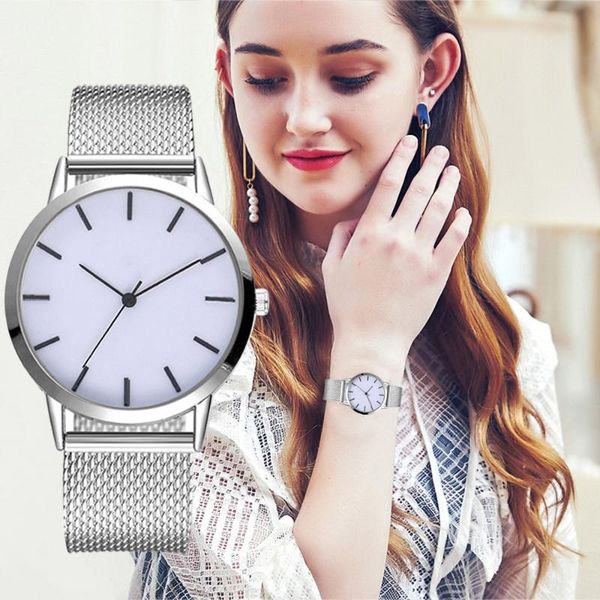 

style fashion women's luxury leather band analog quartz wristwatch ladies watch women clock ceasuri christmas&50 wristwatche wristwatch, Slivery;brown