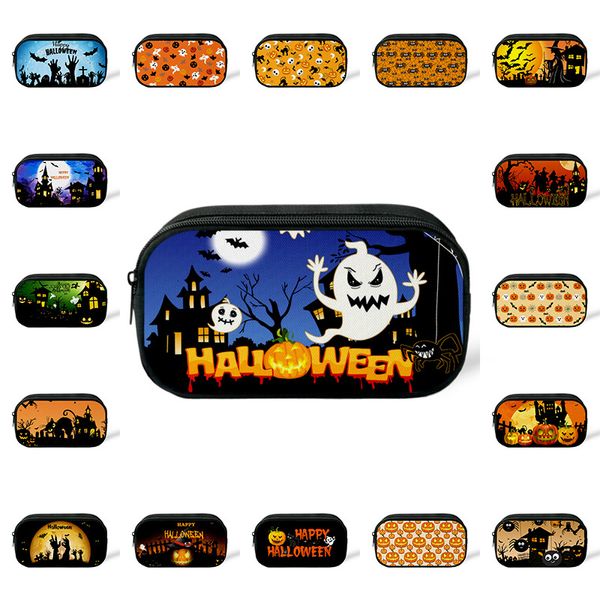 Halloween-Federmäppchen-Etui für Kinder, individuell gestaltete Kürbis-Stiftbox für Jungen und Mädchen, Hexentasche, Geschenk, Schule, Schreibwarenhalter