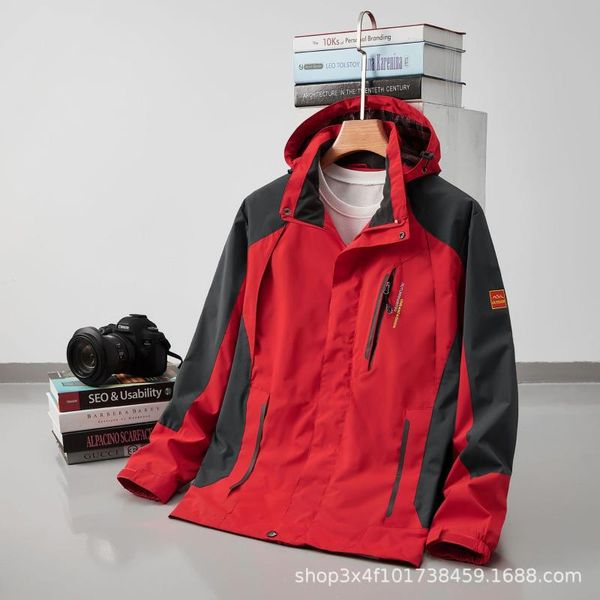 

running jackets sportswear jacket men's windproof waterproof outdoor windbreaker spring and autumn thin tide brand couples single, Black;red