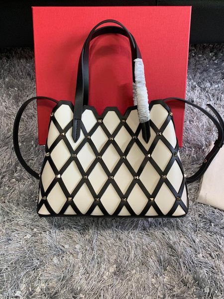 

evening bags 2021 fashion women beehive rivet genuine leather handbags luxury designer tote female shoulder