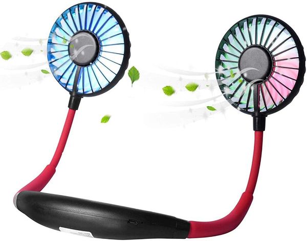

electric fans upgraded version of portable neck fan, color-changing led, with , rotation, low-noise earphone design