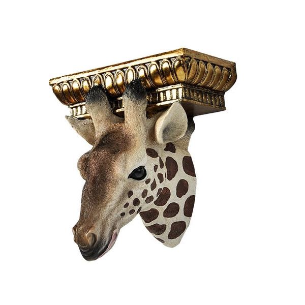 

home animal decoration ornaments resin giraffe rack wall hanging storage m3124 clocks