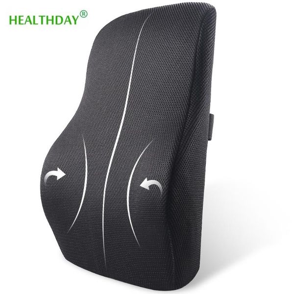 

cushion/decorative pillow memory cotton waist back office chair wheelchair black with straps cushion