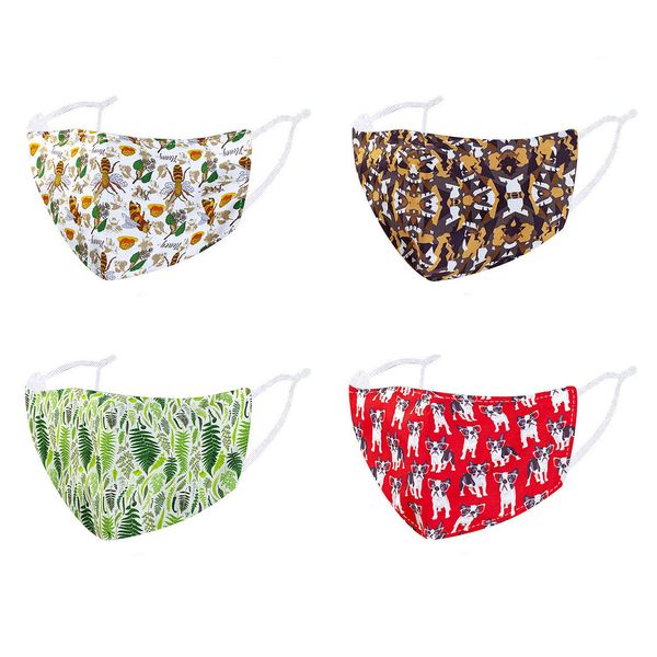 

printed protective breathable cotton mask with filters washable mask