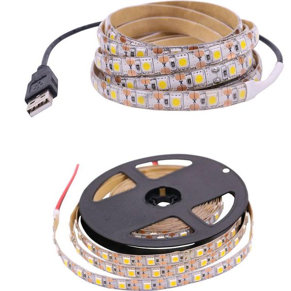 

strips dc 5v led adhesive tape strip lighting usb interface / wire connecting 60leds/m 50cm 1m 2m 3m 4m 5m for desktv