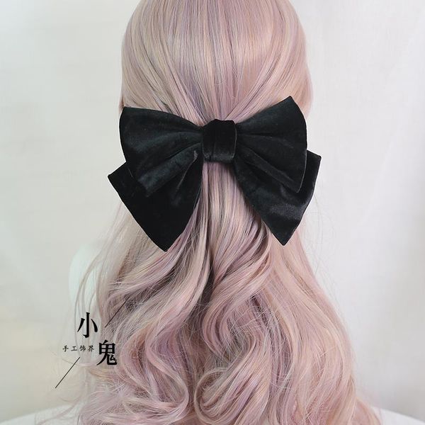 

party masks korean elegant women's kawaii velvet super big bowknot headwear japanese lolita girl hairpin jk cosplay hair clip accessori