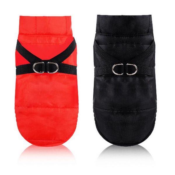 

dog apparel wterproof warm jacket with chest harness strap pet clothes puppy costume winter coat for big small dogs
